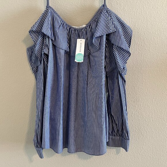 Collective Concepts Giada Cold Shoulder Poplin Top- Sz XXL (NWT) - Picture 1 of 8
